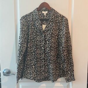 The Korner Animal Print Blouse NWT